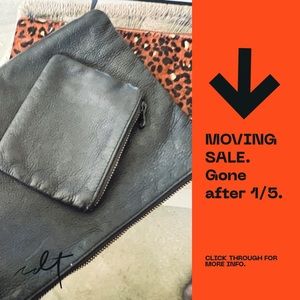 Baggu leather clutch and coin bag